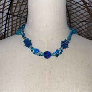 Women’s Blue Beaded Coastal Jewelry Necklace